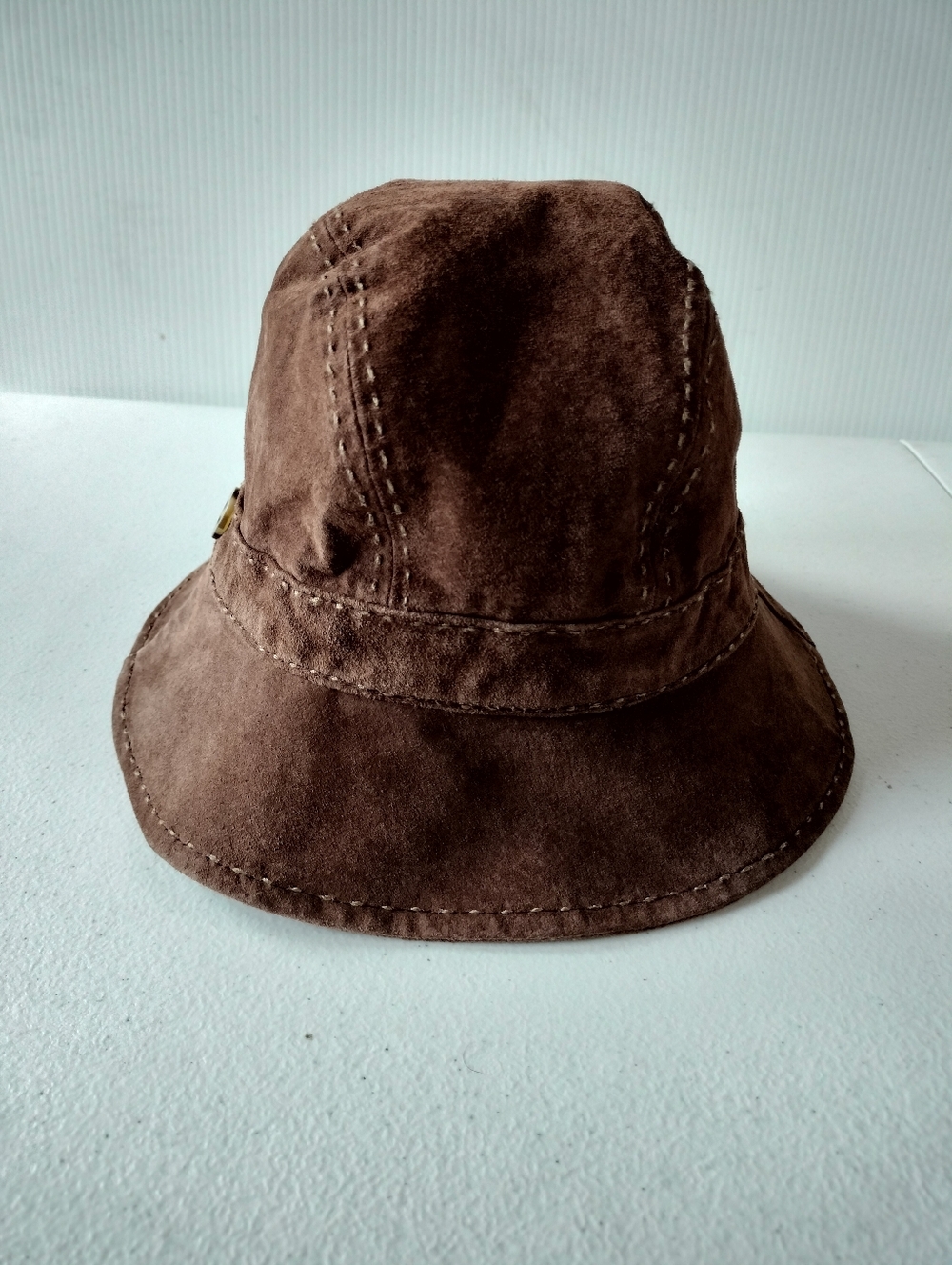 Nine West Classic Brown Lined Lightweight Suede Bucket Hat Travel Minimalist